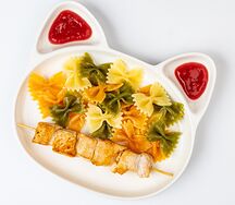Макароны с шашлычком