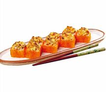 Запеченный угорь с лососем