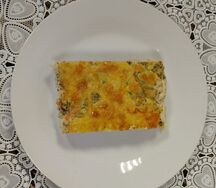 Минтай в омлете с овощами