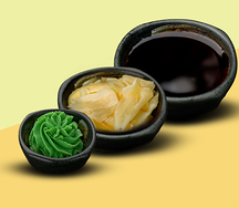 Комлект соевый соус, имбирь, васаби