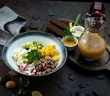 Окрошка с говяжим языком