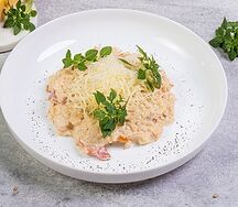 Ризотто с курицей и беконом