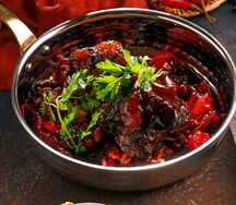 Бычьи хвосты с пшеницей и вешенками