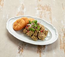 Печень цыпленка с орехами по-грузински