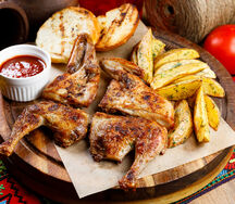 Цыплёнок по-галльски с соусом ткемали