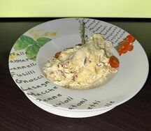 Феттуччине с курицей и грибами