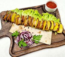 Картофель, запеченный с курдюком