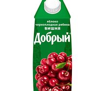 Сок Добрый Яблоко, черноплодная рябина, вишня