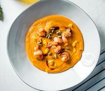 Тыквенный суп с креветками