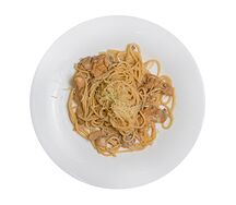 Паста с курицей и грибами