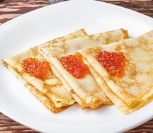 Блинчики с красной икрой