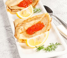 Блины с красной икоркой