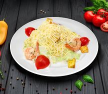 Салат Цезарь с креветками