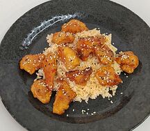 Сладкая курочка в апельсиновом соусе с рисом