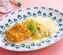 Шницель из трески с птитимом
