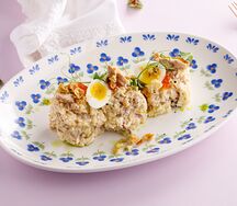 Салат с печенью трески