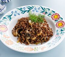 Греча с грибами