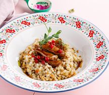 Перловая каша с уткой конфи