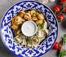 Домашние пельмени отварные