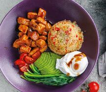 Форель с соусом терияки и киноа