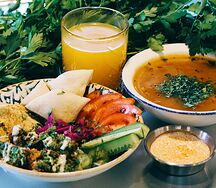 Ланч Фалафель, суп на выбор и напиток