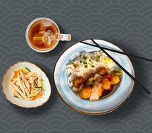 Фрикадельки в кисло-сладком соусе с рисом