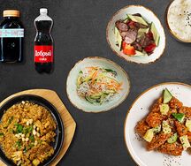 Комбо жареный рис с говядиной и курица Гу Лао