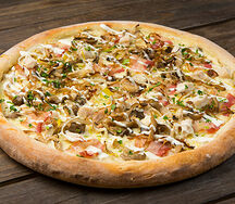 Пицца с вешенками, беконом и куриным филе 32 см