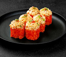 Запеченный ролл с угрем и снежным крабом