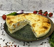 Пирог с курицей, сыром и болгарским перцем