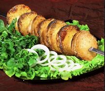 Картофель на мангале с курдюком
