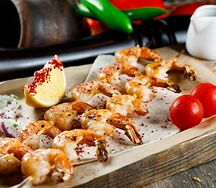 Шашлык из креветок