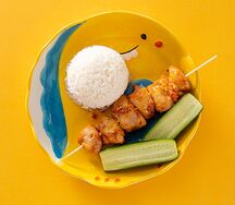 Куриный шашлычок с отварным рисом