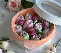 Съедобные тюльпаны из фруктово-ягодного зефира ручной работы (малый)