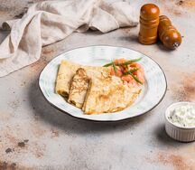 Блины с лососем