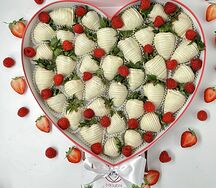 Сердце Vintage с малиной XL