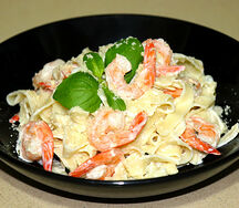 Паста Феттучини с креветками