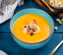 Суп тыквенный с морепродуктами