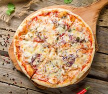 Пицца BBQ cо свиными ребрышками
