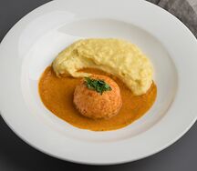 Котлета крабовая с пюре