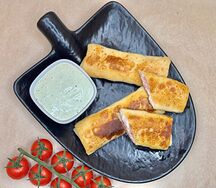 Домашние блинчики с ветчиной и сыром 