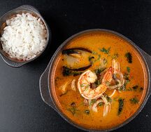 Том Ям с тигровой креветкой