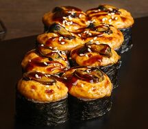 Запеченный с мидиями