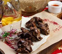 Шашлык из куриной печени