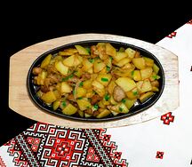 Картофель жареный на с вином сале