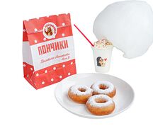 Пончики и фирменный молочный коктейль с сахарной ватой