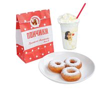 Пончики и ванильный молочный коктейль
