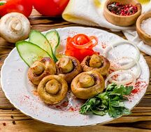 Шампиньоны на мангале