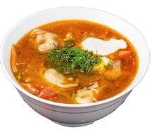 Пельмени с бульоном