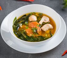 Мисо-суп с лососем острый